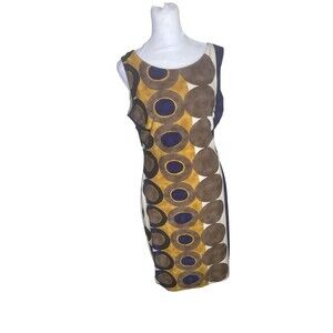 Joseph Ribkoff Y2K Mod Abstract Sheath  Dress Sz 10 Office Professional wear